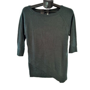 THE LIMITED DARK GREEN LONG SLEEVE ASYMMETRIC SWEATER